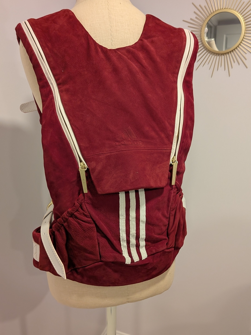 Adidas Pharrell Solar Hu Burgundy Backpack | Suede B-Boy Streetwear Collegiate